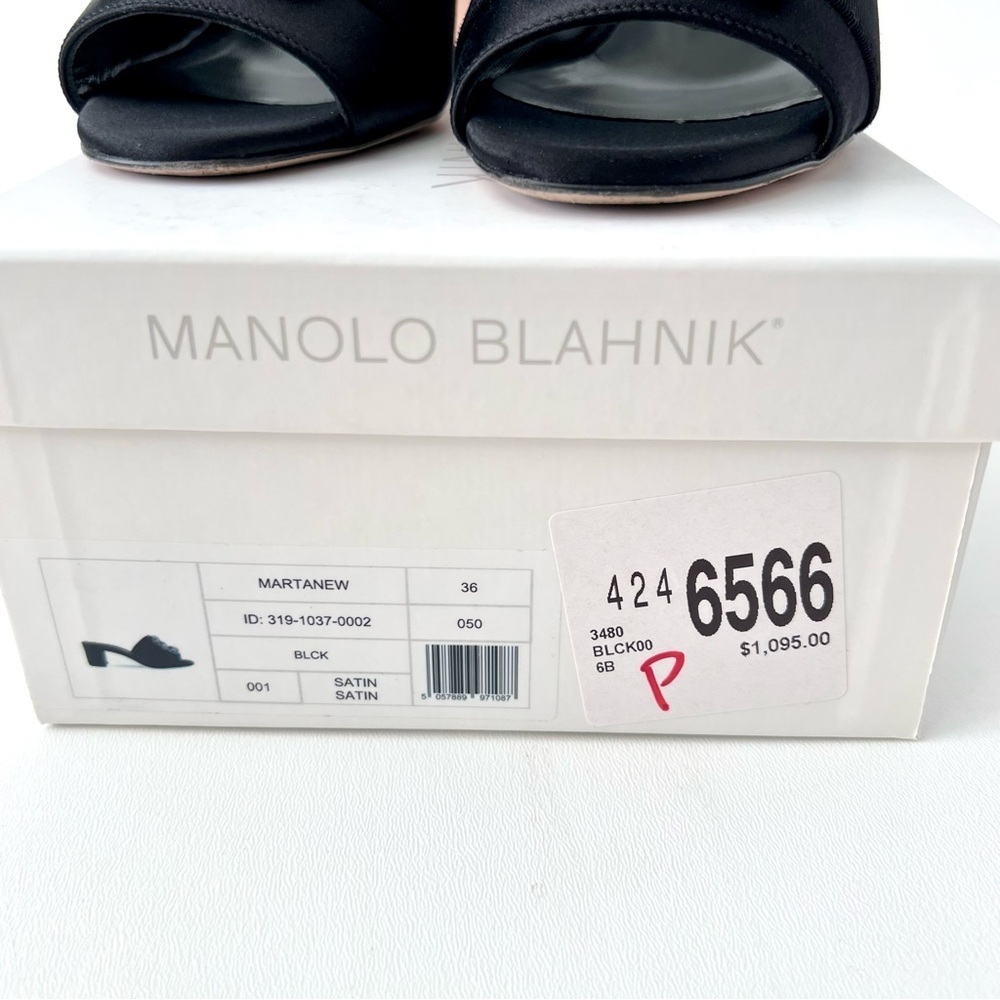MANOLO BLAHNIK | Martanew Black Satin Jewel Buckle Mules EU 36 US 6 - Picture 13 of 13